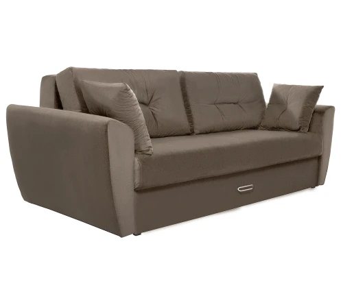 Диван еврокнижка Амстердам 160 ЛЮКС 06 ВЕЛЮР КОРИЧНЕВЫЙ НПБ