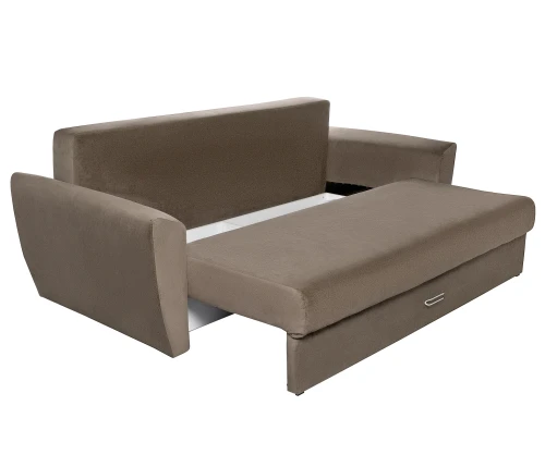 Диван еврокнижка Амстердам 160 ЛЮКС 06 ВЕЛЮР КОРИЧНЕВЫЙ НПБ