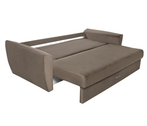 Диван еврокнижка Амстердам 160 ЛЮКС 06 ВЕЛЮР КОРИЧНЕВЫЙ НПБ