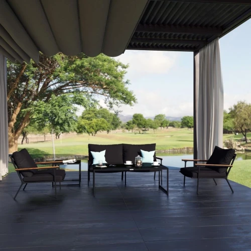 Лаунж зона FESTA черная с двухместным диваном