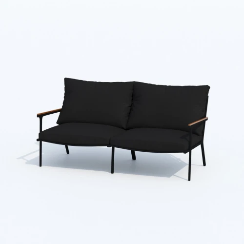 Лаунж зона FESTA черная с двухместным диваном