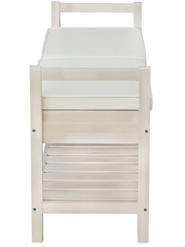 Скамья для прихожей Н с ящиком, экокожа крем, каркас лак