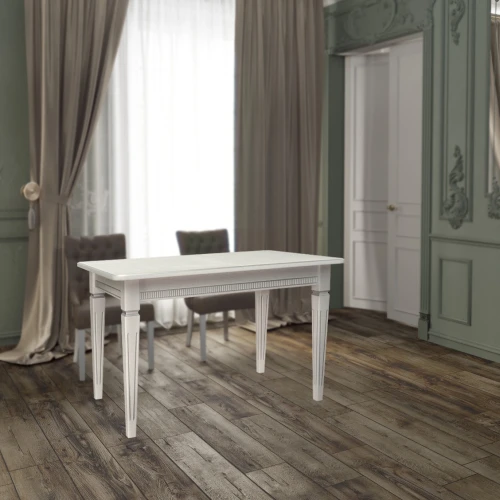 Стол обеденный Васко В 86Н белый/серебро 120/170*80