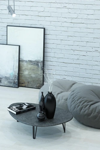 Стол журнальный Дадли серый бетон/чёрный