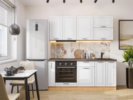 Прямая модульная кухня Дублин-01 Special White Дуб вотан 2140*1900*600 Прямая модульная кухня Дублин-01 Special White Дуб вотан 2140*1900*600