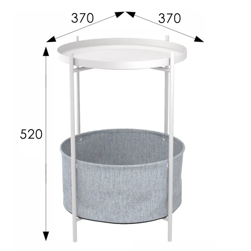 Стол журнальный Берген рогожка 82/82/белый муар