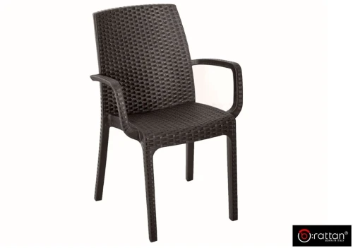 Стул B:rattan INDIANA с подлокотниками, коричневый