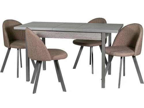 Обеденная группа (Стол Денвер и 4 стула Спайдер), ткань рогожка Кэмел