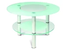 Стол журнальный Кристалл 3 алюминий/прозрачное