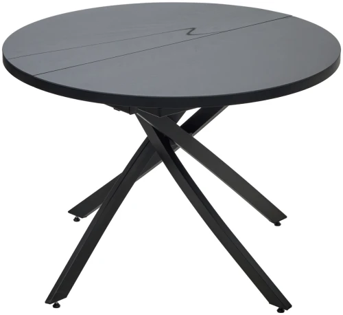 Стол ДАРИО D110 раскладной Черный, стекло/ Черный каркас М-City