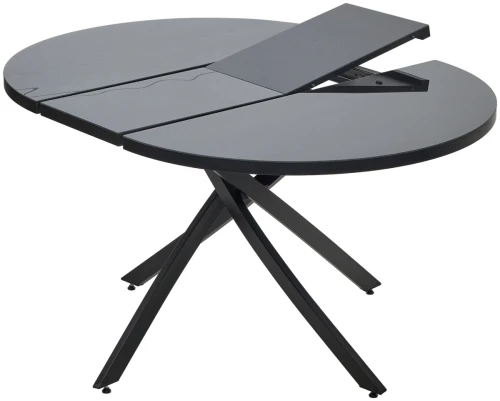 Стол ДАРИО D110 раскладной Черный, стекло/ Черный каркас М-City
