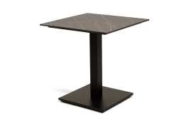 "Каффе" стол из HPL квадратный 70х70см, цвет "серый мрамор", подстолье стальное