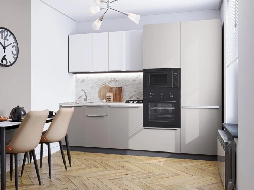 Кухонный гарнитур Фьюжн-07 Silky White/Clay Silk
