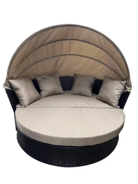 Диван -трансформер Вилла арт.7888МП ротанг искусственный 1 уп (ротанг коричневый, м/э бежевый)(Т) "Garden story"