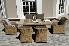 "Неаполь" обеденная группа плетеная из искусственного ротанга, цвет соломенный beige