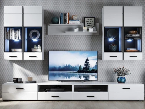 Тумба ТВ «Йорк» 1д1ящ ЛВ, Белый/белый глянец