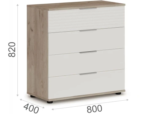 Спальня «Джулия» 3 дв шк, Крафт серый/белый глянец