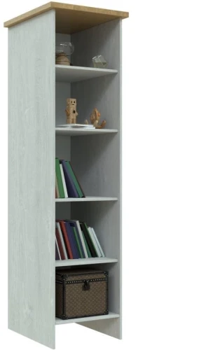 Шкаф с витриной  «Скандинавия Л» КМК 0905.27, Бетон светлый/ дуб наварра