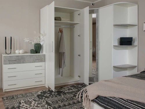 Спальня «Аврора» 2дв шк, Белый/Ателье светлый