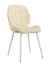DC829 Стул мягкий, БЕЖЕВЫЙ#G62-03 велюр, каркас металл белый КРУГЛЫЙ