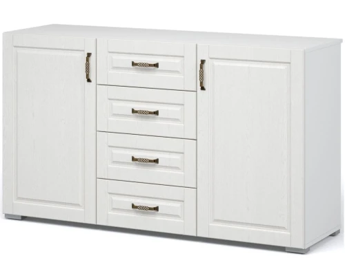 Комод «Лацио» 2д4ящ Белый/Белое дерево
