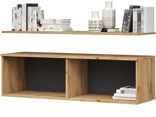 Шкаф навесной с полкой «Лацио Сканди», Вотан/Сканди крафит