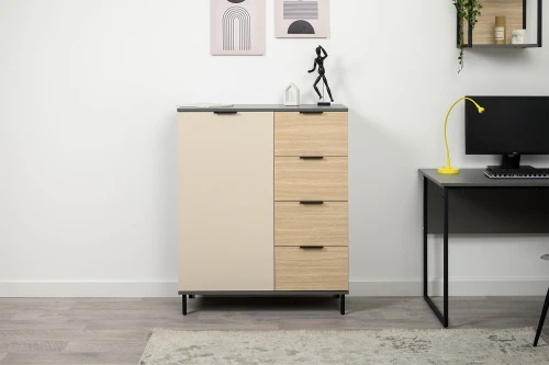 Комод Марвэл 16.234.01, Темно-серый, Сатин, Плэйн