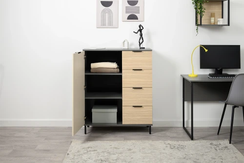 Комод Марвэл 16.234.01, Темно-серый, Сатин, Плэйн