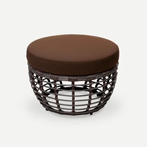 Пуф Lotus Шоколад металлик, RAL 8017, Jamaica brown из искусственного ротанга
