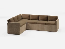 Угловой диван искусственный ротанг КИНГСТОН «KINGSTON» бежевый