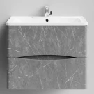 Тумба Адель 70 подвесной, Мрамор Серый софт тач ПВХ 4044-1 Vodok с раковиной в комплекте Тумба Адель 70 подвесной, Мрамор Серый софт тач ПВХ 4044-1 Vodok с раковиной в комплекте