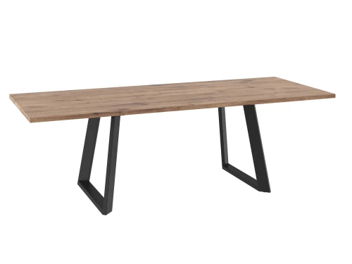 Стол Лофт Люкс 180 Дуб Веллингтон, Черный