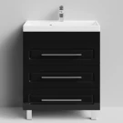 Тумба Арабеска 70 напольный, черный глянец Vodok с раковиной в комплекте