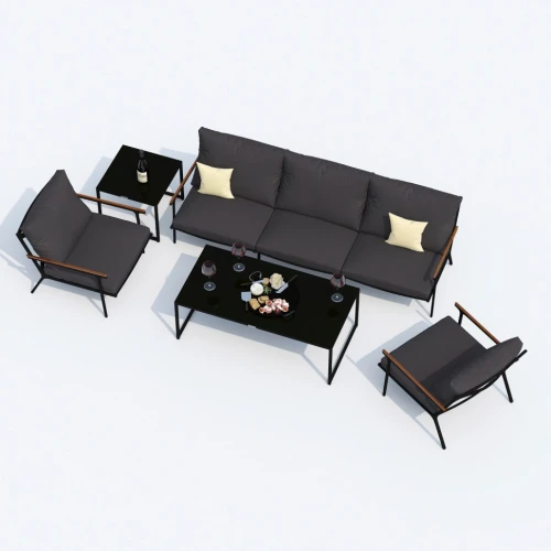 Лаунж зона FESTA антрацит с трехместным диваном