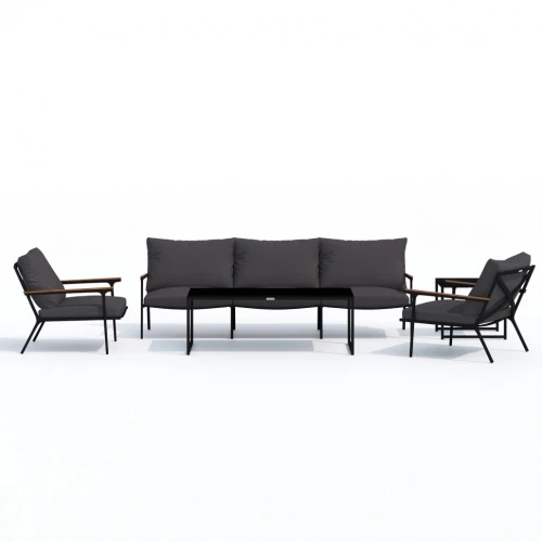 Лаунж зона FESTA антрацит с трехместным диваном