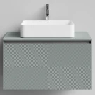 Тумба Соло 90, пример RAL 7005 Мышино-серый, матовая, 1 ящик, подвесной Vodok с раковиной в комплекте Тумба Соло 90, пример RAL 7005 Мышино-серый, матовая, 1 ящик, подвесной Vodok с раковиной в комплекте
