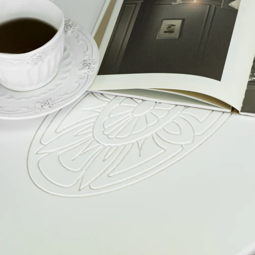 Стол журнальный Мерсенна белый/бук