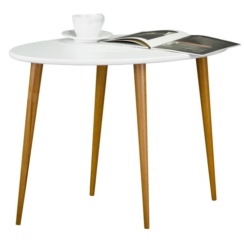 Стол журнальный Мерсенна белый/бук