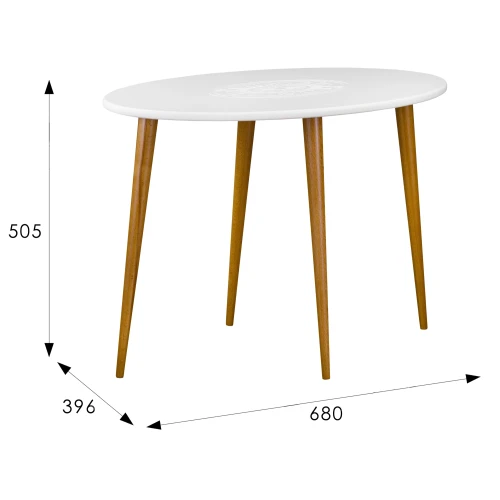 Стол журнальный Мерсенна белый/бук