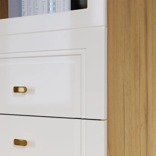 Шкаф-витрина Вега Сапфир, белый глянец