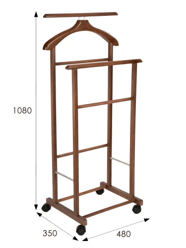 Вешалка костюмная на колесах В 22Н средне-коричневый