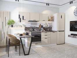 Прямая модульная кухня Фрейм-01 Cream Silk Белый 1782*2300*600