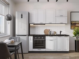 Прямая модульная кухня Дублин-01 Special White Graphite 2140*1900*600 Прямая модульная кухня Дублин-01 Special White Graphite 2140*1900*600