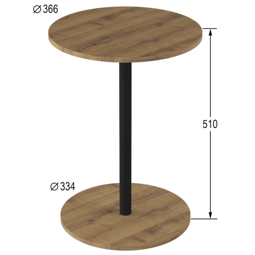 Стол журнальный Кат дуб вотан/черный