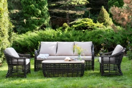 "Ницца" лаунж-зона из искусственного ротанга, цвет бронзовый Grey