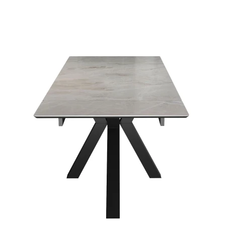 Стол DikLine SFE140 Керамика Italian Grey (глянец серый)/подстолье черное/опоры черные (2 уп.)