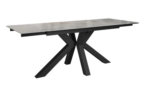Стол DikLine SFE140 Керамика Italian Grey (глянец серый)/подстолье черное/опоры черные (2 уп.)