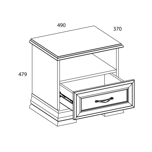 Тумба прикроватная 1S, TIFFANY, цвет вудлайн кремовый