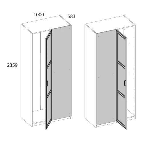 Серия модульных шкафов, Шкаф угловой 100/56. Цвет БЕЛЫЙ