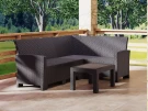Комплект садовой мебели с угловым диваном Калифорния “California“ 188х136 см 4 места без подушек с кофейным столиком